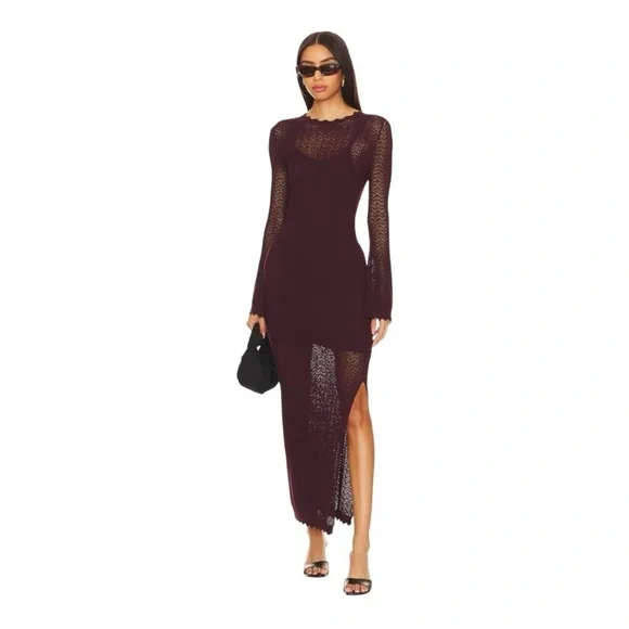 Heartloom Monroe Maxi Knit Dress Long Sleeves in Coco - Picture 1 of 10